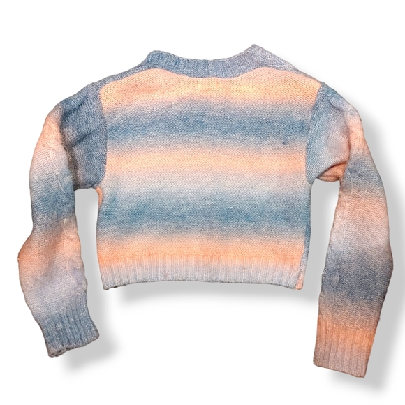 ARDENE - Knitted Pink & Blue Pastel Striped Button Up Cardigan Pastel Goth XS - Picture 7 of 9